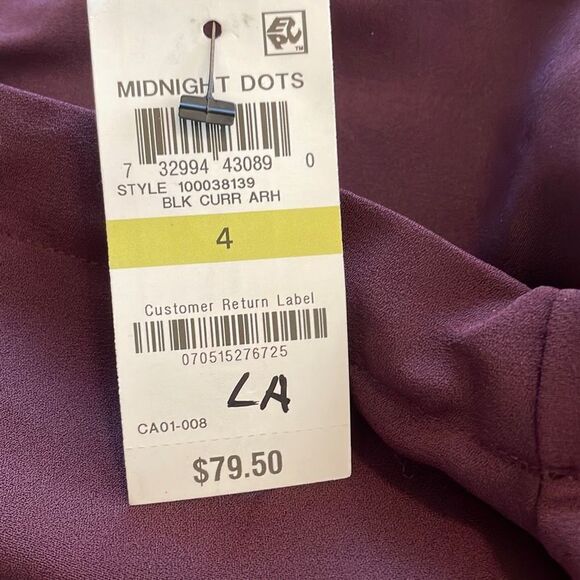 - Bar 111 Womens Burgundy Half Sleeve Swing Off Shoulder Midi Dress Size 4 - Picture 7 of 9